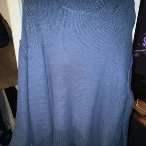Aerie Oversized Crewneck Sweater in Blue